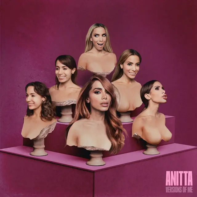 アニッタのアルバム『バージョンズ・オブ・ミー』のジャケット。アニッタの胸像が６個、それぞれ違った表情やヘアメイクで並んでいます。